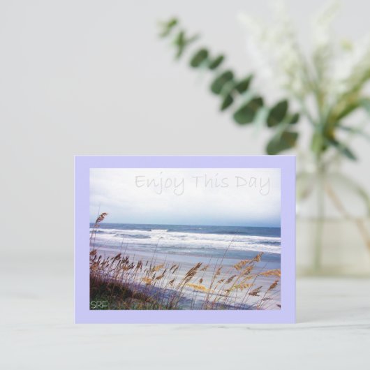 Strand - Genießen Sie diesen Tag - Postkarte (Stehend Vorderseite)