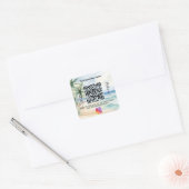 Strand Geschäft Name QR-Code Instagram Quadratischer Aufkleber (Umschlag)
