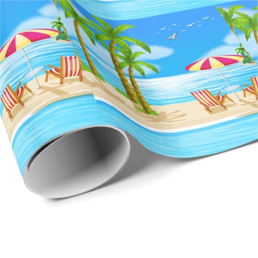 Strand Geschenkpapier (Rolleneckpunkt)