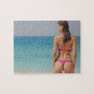 STRAND GIRL G-STRING BIKINI JIGSAW PUZZZLE PUZZLE