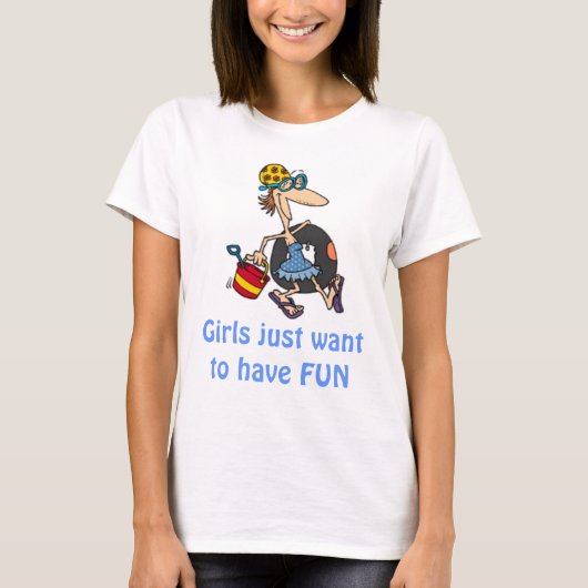 Strand, Girls gewollt, um FUN zu haben T-Shirt (Vorderseite)