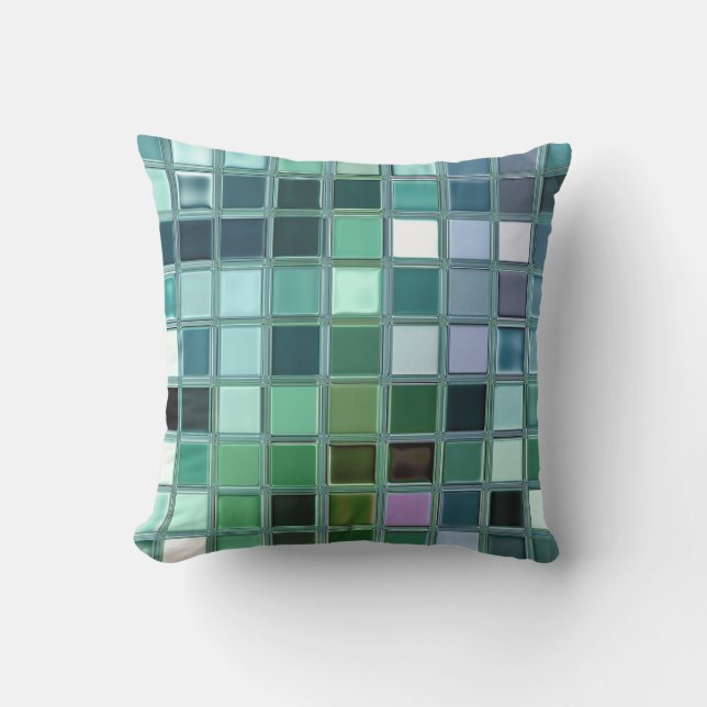 Strand-Glasmosaik-Fliesen-Kunst Kissen (Vorderseite)