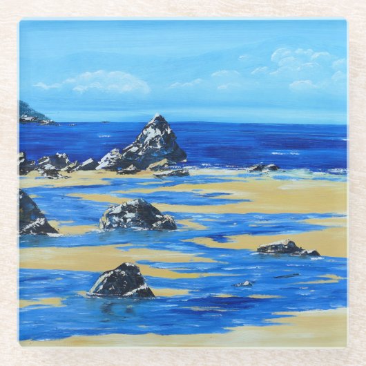 Strand Glasuntersetzer (Vorderseite)