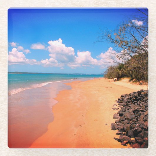 Strand Glasuntersetzer (Vorderseite)