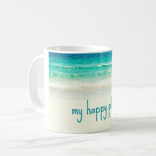 Strand-glückliche Platz-Tasse Kaffeetasse (Vorderseite Links)