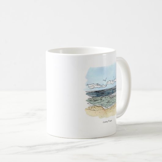 Strand-glückliche Platz-Tasse Kaffeetasse (VorderseiteRechts)