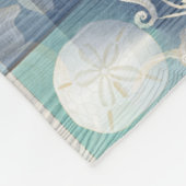 Strand-glücklicher Platz-blaue Fleecedecke (Ecke)