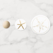 Strand, Goldmedaille, Starfish, Konfetti (Rückseiten)