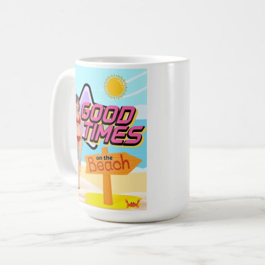 Strand gute Zeit am Strand Kaffeetasse (Vorderseite Links)