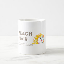 Strand-Haar, interessieren sich nicht Kaffeetasse