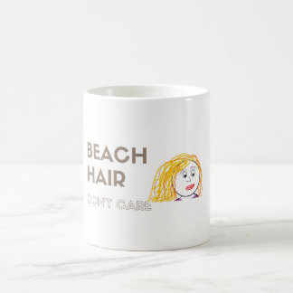 Strand-Haar, interessieren sich nicht Kaffeetasse