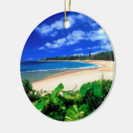 Strand Haena Kauai Hawaii Keramik Ornament (Links)