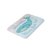 Strand-Haus-Blauwal SeeWhalecome | Name Badematte (Schrägansicht)