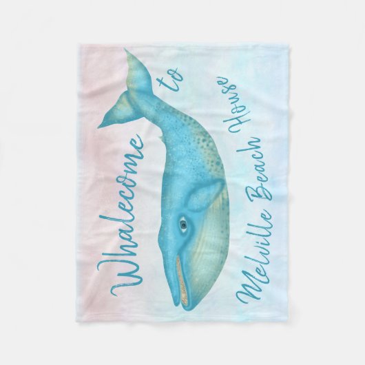 Strand-Haus-Blauwal SeeWhalecome | Name Fleecedecke (Vorderseite)
