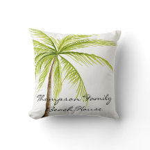 Strand-Haus-Familienname-Palme-weißes Grün