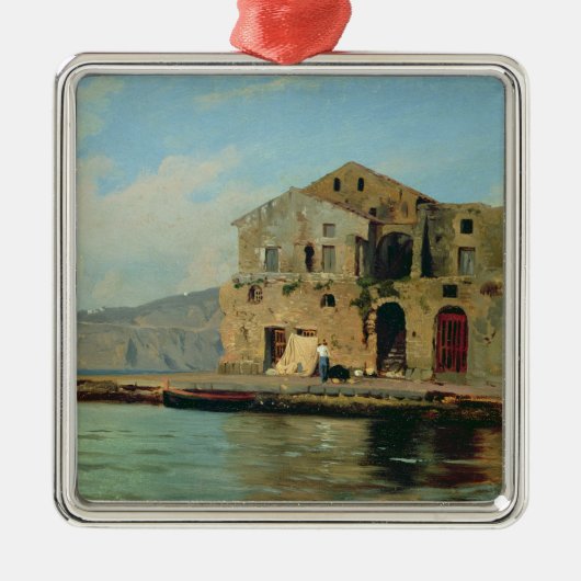 Strand-Haus in Sorrent Silbernes Ornament (Vorne)