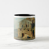 Strand-Haus in Sorrent Zweifarbige Tasse (Mittel)