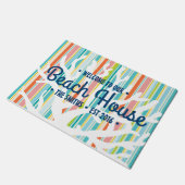 Strand-Haus-Koralle Stripes Tür-Matte Fußmatte (Schrägansicht)