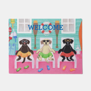 Strand-Haus-Labrador-Jungen-Tür-Matte Fußmatte