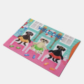 Strand-Haus-Labrador-Jungen-Tür-Matte Fußmatte (Schrägansicht)