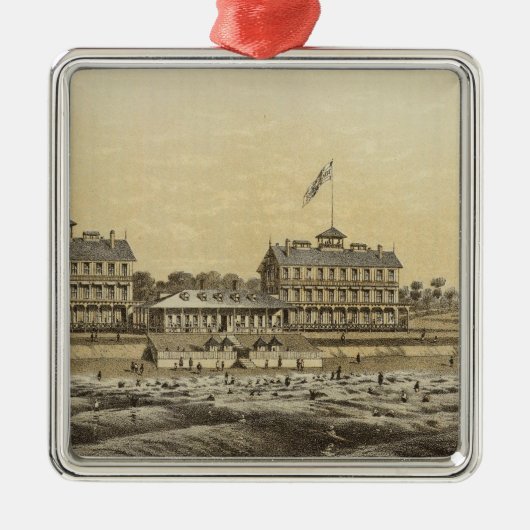 Strand-Haus, Meer geumgürtet, Monmouth Co, NJ Ornament Aus Metall (Vorne)