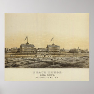 Strand-Haus, Meer geumgürtet, Monmouth Co, NJ Poster