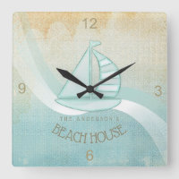 Strand-Haus-SeeSegelboot-Aqua blaues ID623