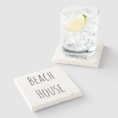 Strand-Haus-Stein-Untersetzer - Rae Dunn Steinuntersetzer (Seitenansicht)