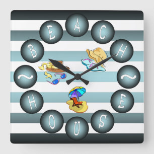 "Strand-Haus-" Uhr ~ Sommer-Haus ~ "Sun u. Spaß "