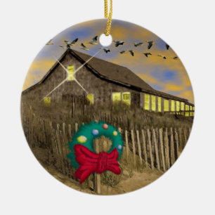 Strand-Haus-Weihnachtsverzierung Keramik Ornament