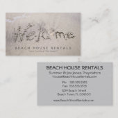Strand-Haus-Willkommen Visitenkarte (Vorne/Hinten)