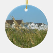 Strand-Häuser und Strandhafer Keramikornament (Vorne)