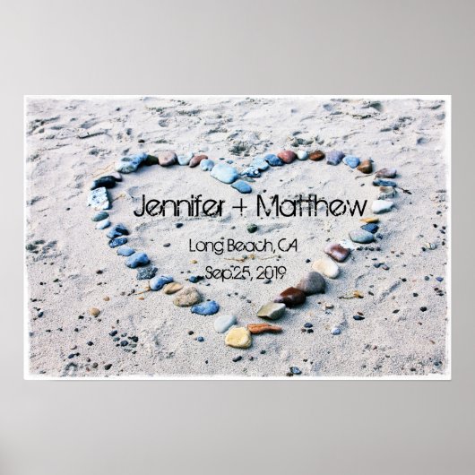 Strand-Herz-Hochzeitsgeschenk oder Gästebuch (Vorne)