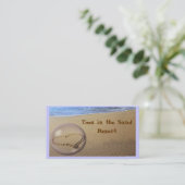 Strand-Herz im Sand Visitenkarte (Stehend Vorderseite)