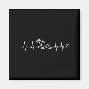 Strand Herzschlag Palme Ozean EKG Linie Frauen Magnet