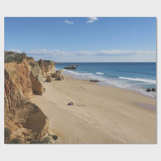 Strand, Himmel, Meer, Wasser, Urlaub, Wolken, Blau Geschenkpapier (Flach)