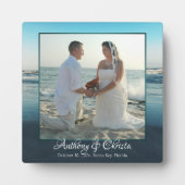 Strand Hintergrund Gerahmte Hochzeit Foto Plaque Fotoplatte (Vorderseite)