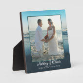 Strand Hintergrund Gerahmte Hochzeit Foto Plaque Fotoplatte (Vorderseite)