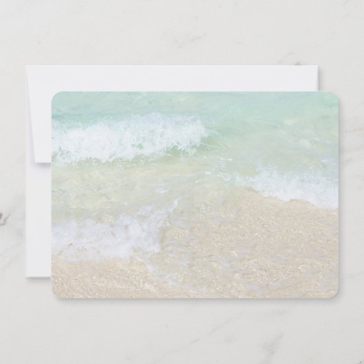 Strand Hintergrund Wir sind Verheiratete Einladung (Rückseite)