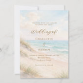 Strand Hochzeit am Meer Einladung (Vorderseite)