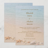 Strand Hochzeit am Meer Einladung (Vorne/Hinten)