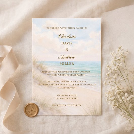 Strand Hochzeit am Meer Einladung