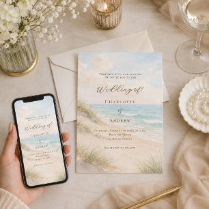 Strand Hochzeit am Meer Einladung