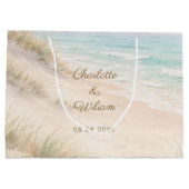 Strand Hochzeit am Meer Große Geschenktüte (Rückseite)