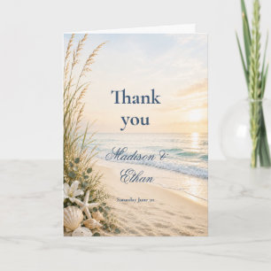 Strand Hochzeit Dankeschön am Meer Dankeskarte