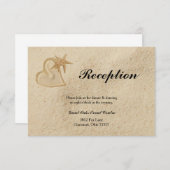 Strand-Hochzeit in Urlaubsorts-Empfangs-Karte Begleitkarte (Vorne/Hinten)