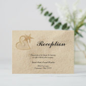 Strand-Hochzeit in Urlaubsorts-Empfangs-Karte Begleitkarte (Stehend Vorderseite)