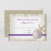 Strand Hochzeit Sand Dollar und Starfish RSVP Karte (Vorne/Hinten)