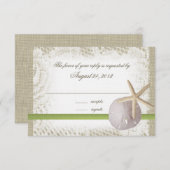 Strand Hochzeit Sand Dollar und Starfish RSVP Karte (Vorne/Hinten)
