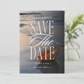 Strand Hochzeit Save The Date (Stehend Vorderseite)